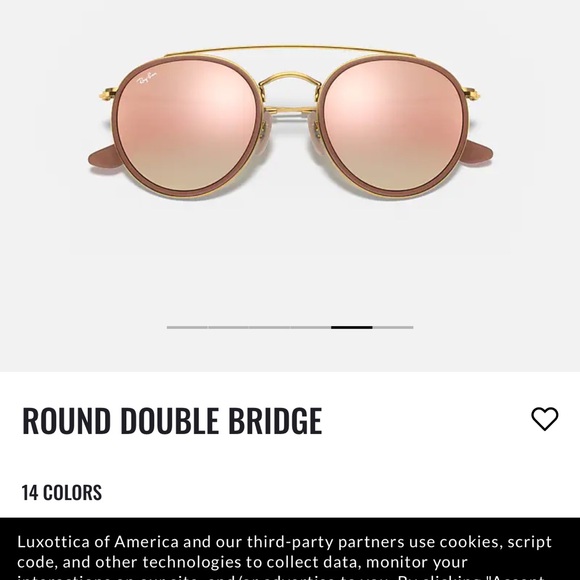 Round double bridge ray ban pink/gold - Picture 9 of 10